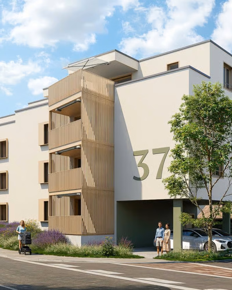 5.5-Zimmer-Attikawohnung in Studen Ansicht Haupteingang